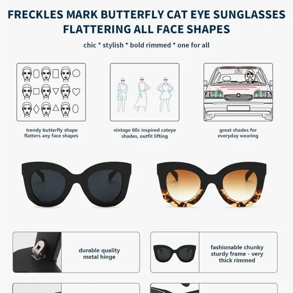 NWT Freckles Mark Sunglasses (2 pairs) - Picture 4 of 7